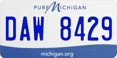 MI license plate DAW8429