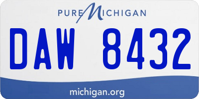 MI license plate DAW8432