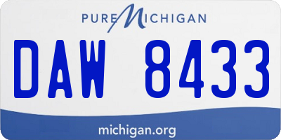 MI license plate DAW8433