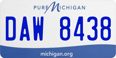 MI license plate DAW8438