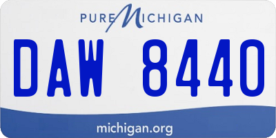 MI license plate DAW8440