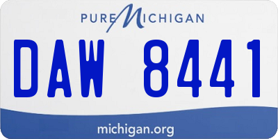 MI license plate DAW8441