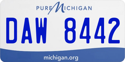 MI license plate DAW8442