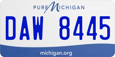 MI license plate DAW8445