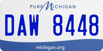 MI license plate DAW8448