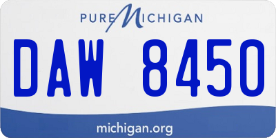MI license plate DAW8450