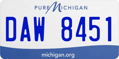 MI license plate DAW8451