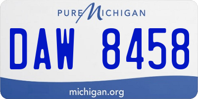 MI license plate DAW8458