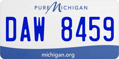 MI license plate DAW8459