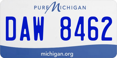 MI license plate DAW8462