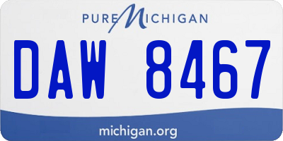 MI license plate DAW8467