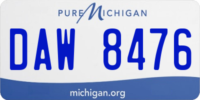 MI license plate DAW8476