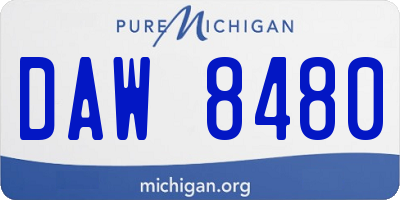 MI license plate DAW8480