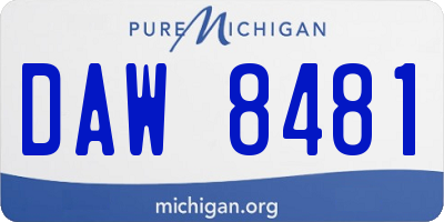 MI license plate DAW8481