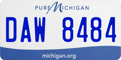 MI license plate DAW8484
