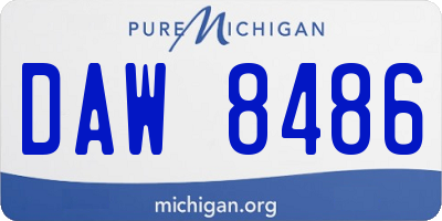 MI license plate DAW8486