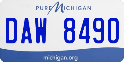 MI license plate DAW8490