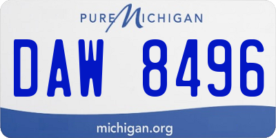 MI license plate DAW8496