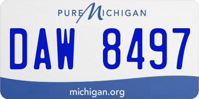 MI license plate DAW8497