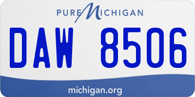 MI license plate DAW8506