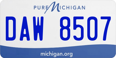 MI license plate DAW8507