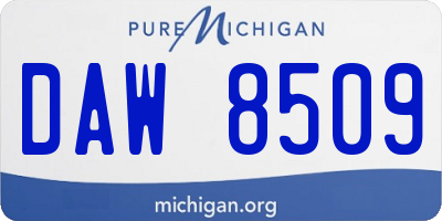 MI license plate DAW8509