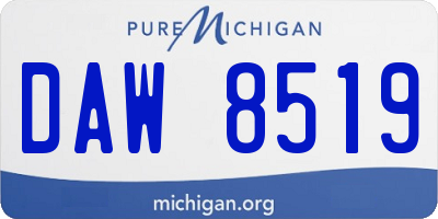 MI license plate DAW8519