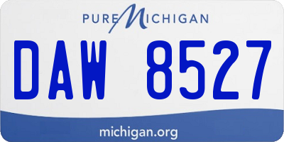 MI license plate DAW8527