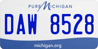 MI license plate DAW8528