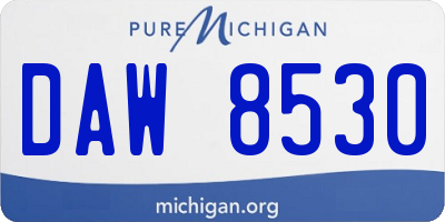 MI license plate DAW8530