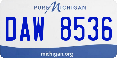 MI license plate DAW8536