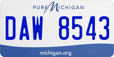 MI license plate DAW8543