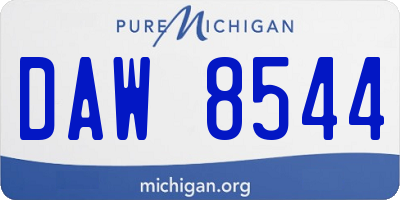 MI license plate DAW8544