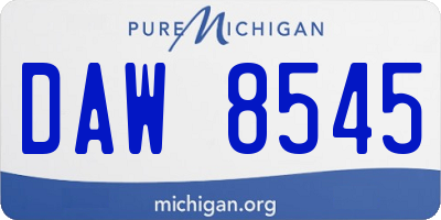 MI license plate DAW8545