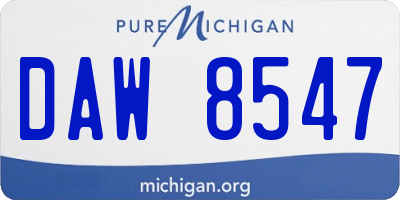 MI license plate DAW8547