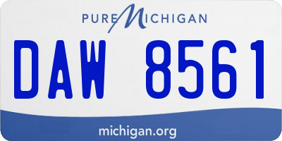 MI license plate DAW8561