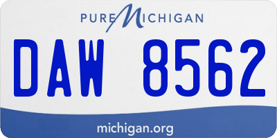 MI license plate DAW8562