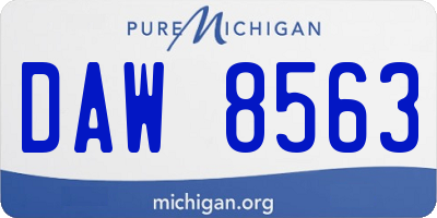 MI license plate DAW8563