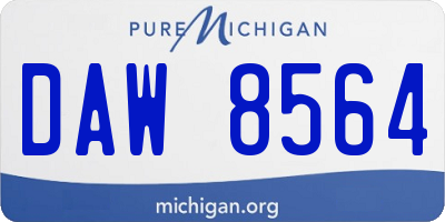 MI license plate DAW8564