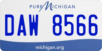MI license plate DAW8566