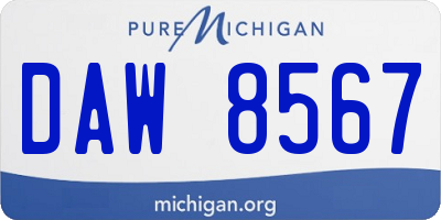 MI license plate DAW8567