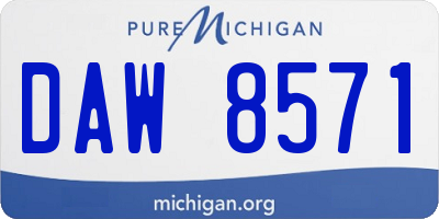 MI license plate DAW8571