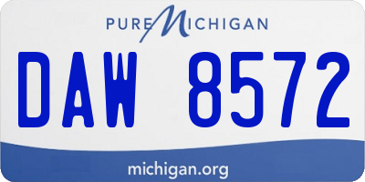MI license plate DAW8572