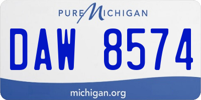 MI license plate DAW8574