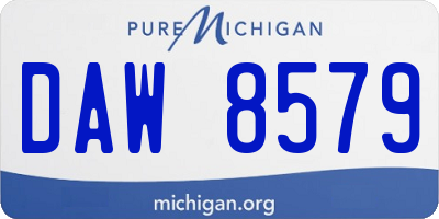 MI license plate DAW8579