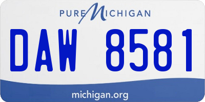MI license plate DAW8581