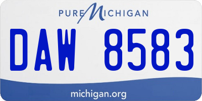 MI license plate DAW8583