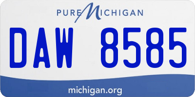 MI license plate DAW8585