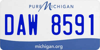 MI license plate DAW8591