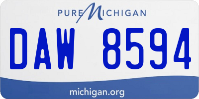 MI license plate DAW8594